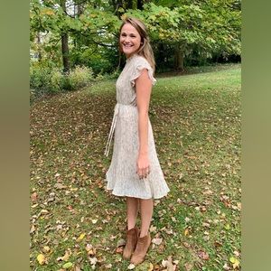 Boutique Frilly mock neck floral print dress